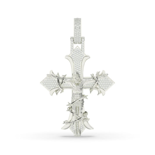 Diamond Jesus Cross Pendant Charm