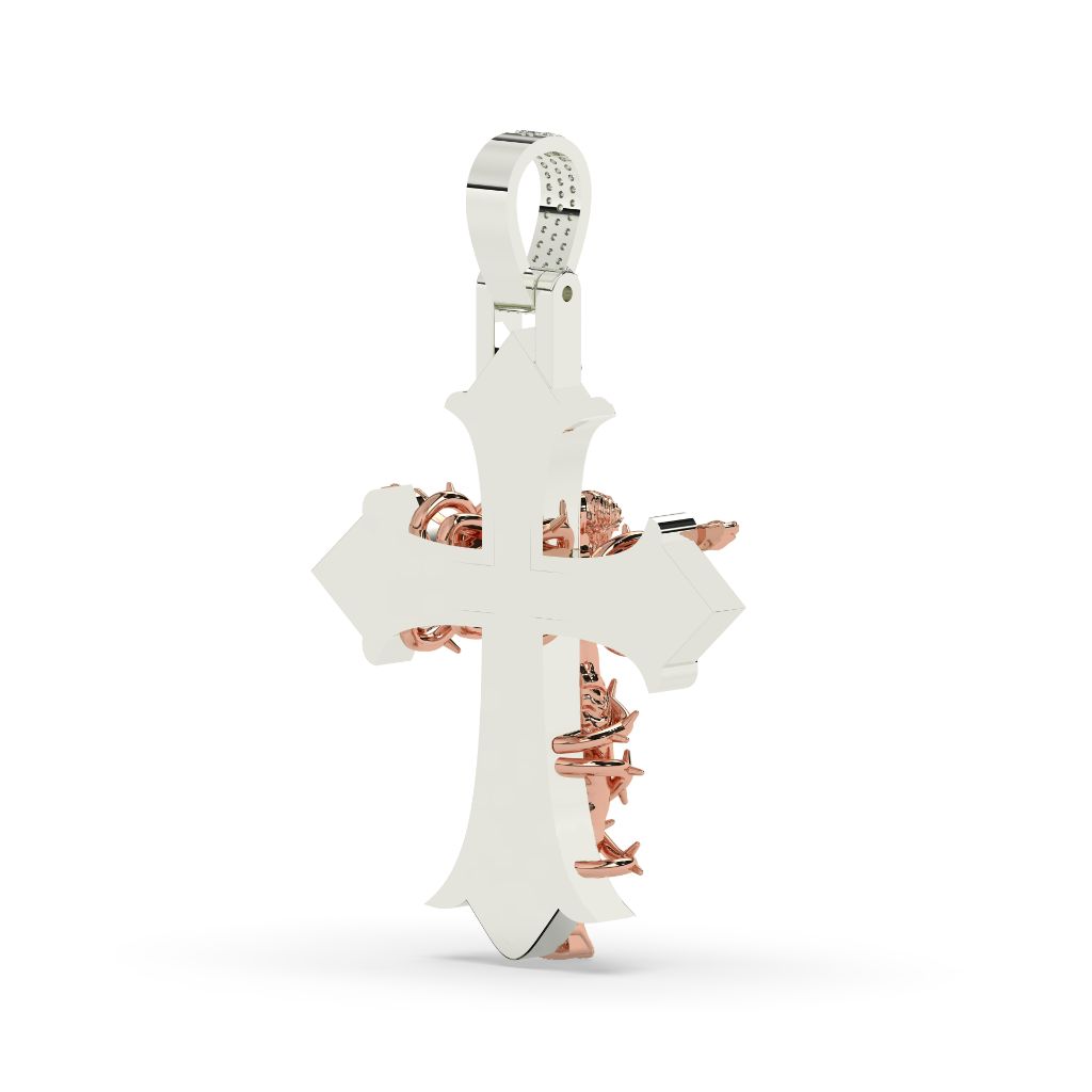 Diamond Jesus Cross Pendant Charm