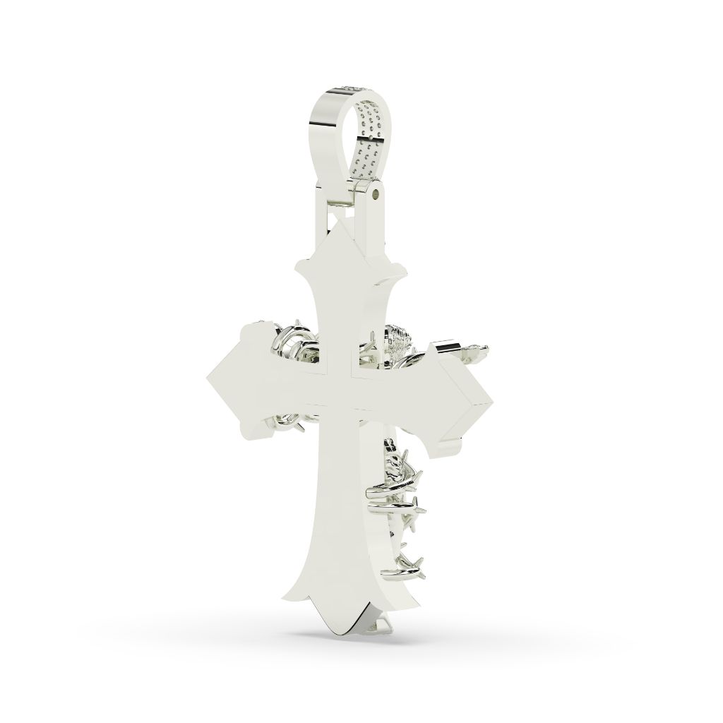Diamond Jesus Cross Pendant Charm