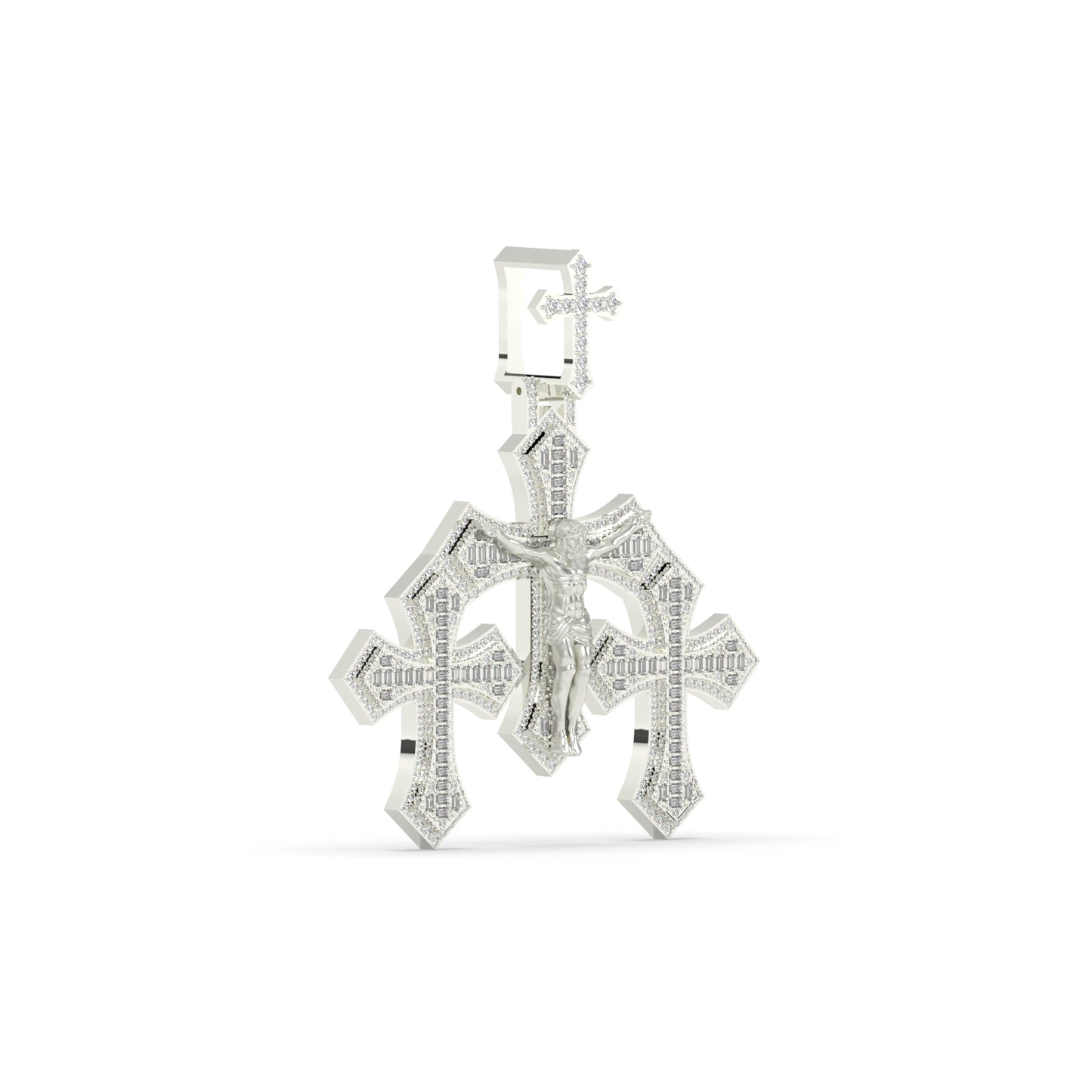 Triple Cross Jesus Pendant Charm