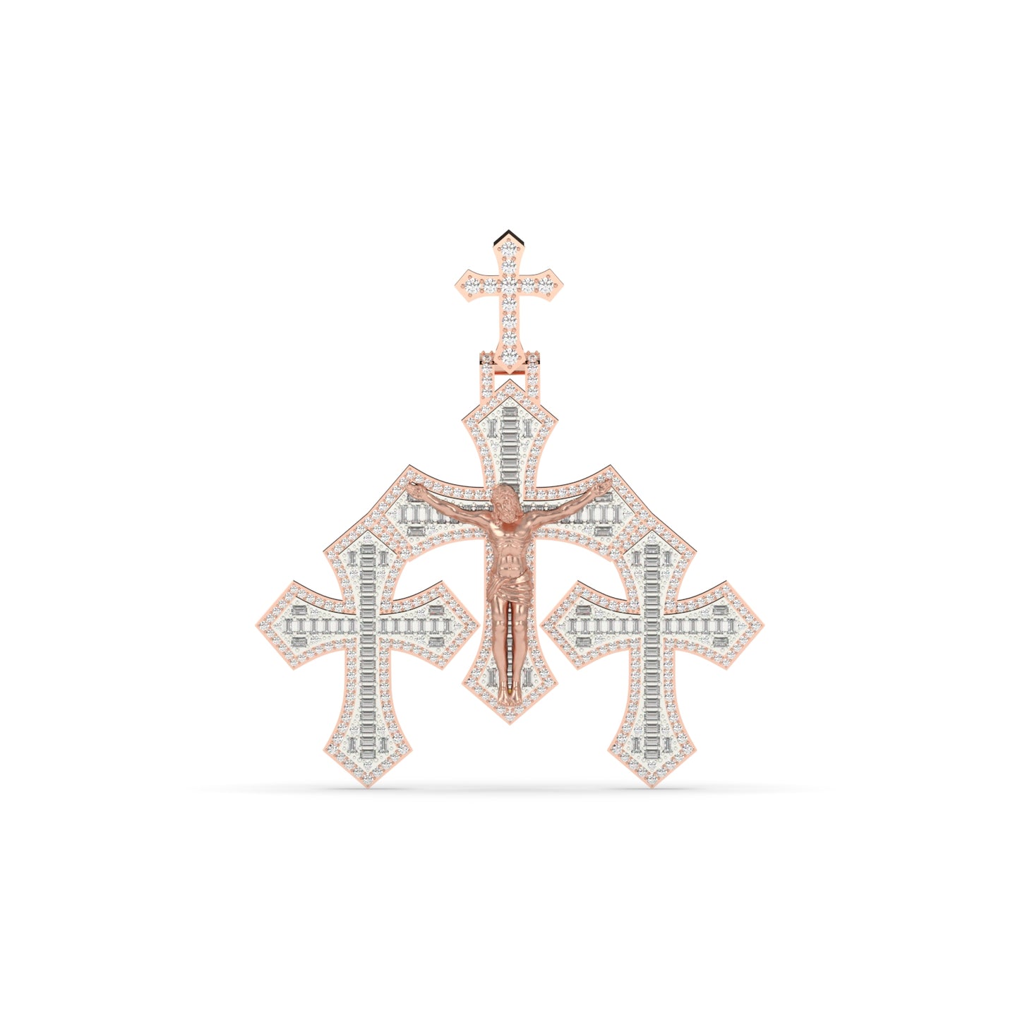 Triple Cross Jesus Pendant Charm