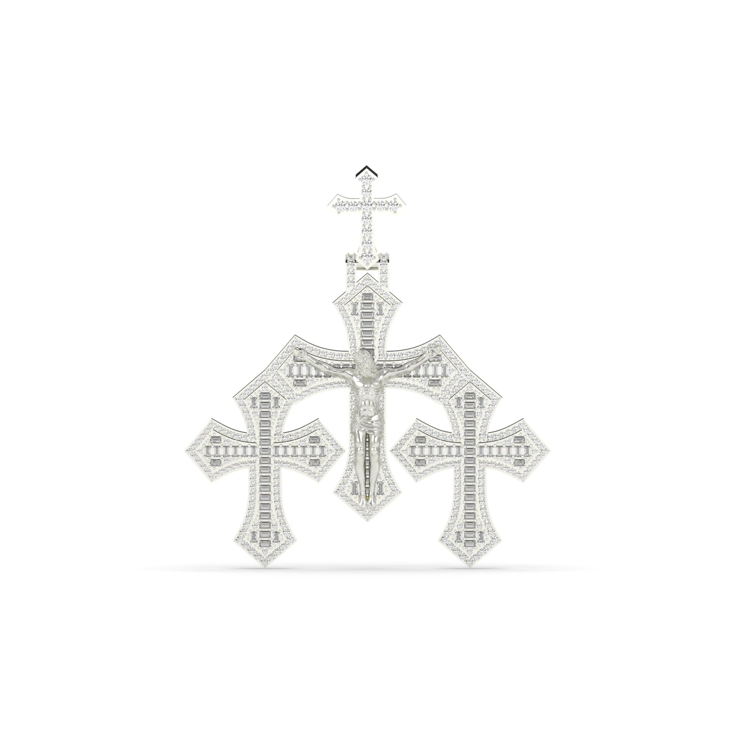 Triple Cross Jesus Pendant Charm
