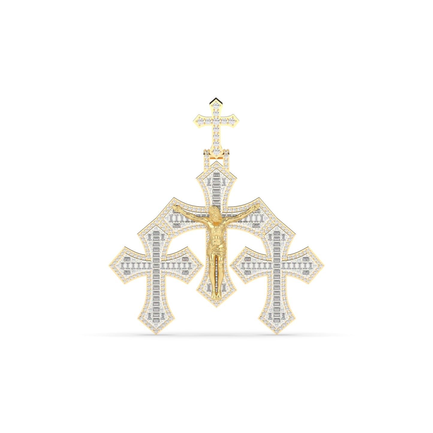 Triple Cross Jesus Pendant Charm