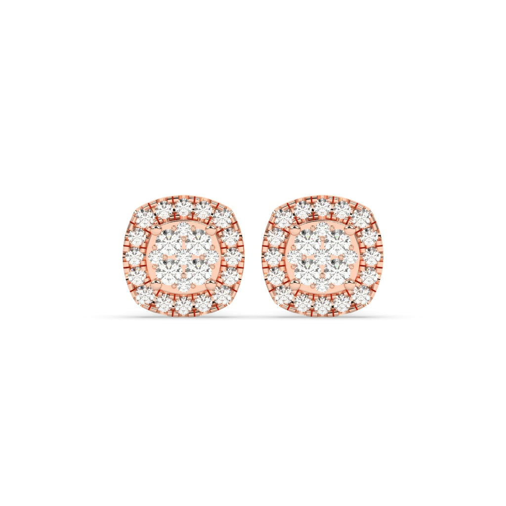 Elegant Halo Sparkle Stud Earrings