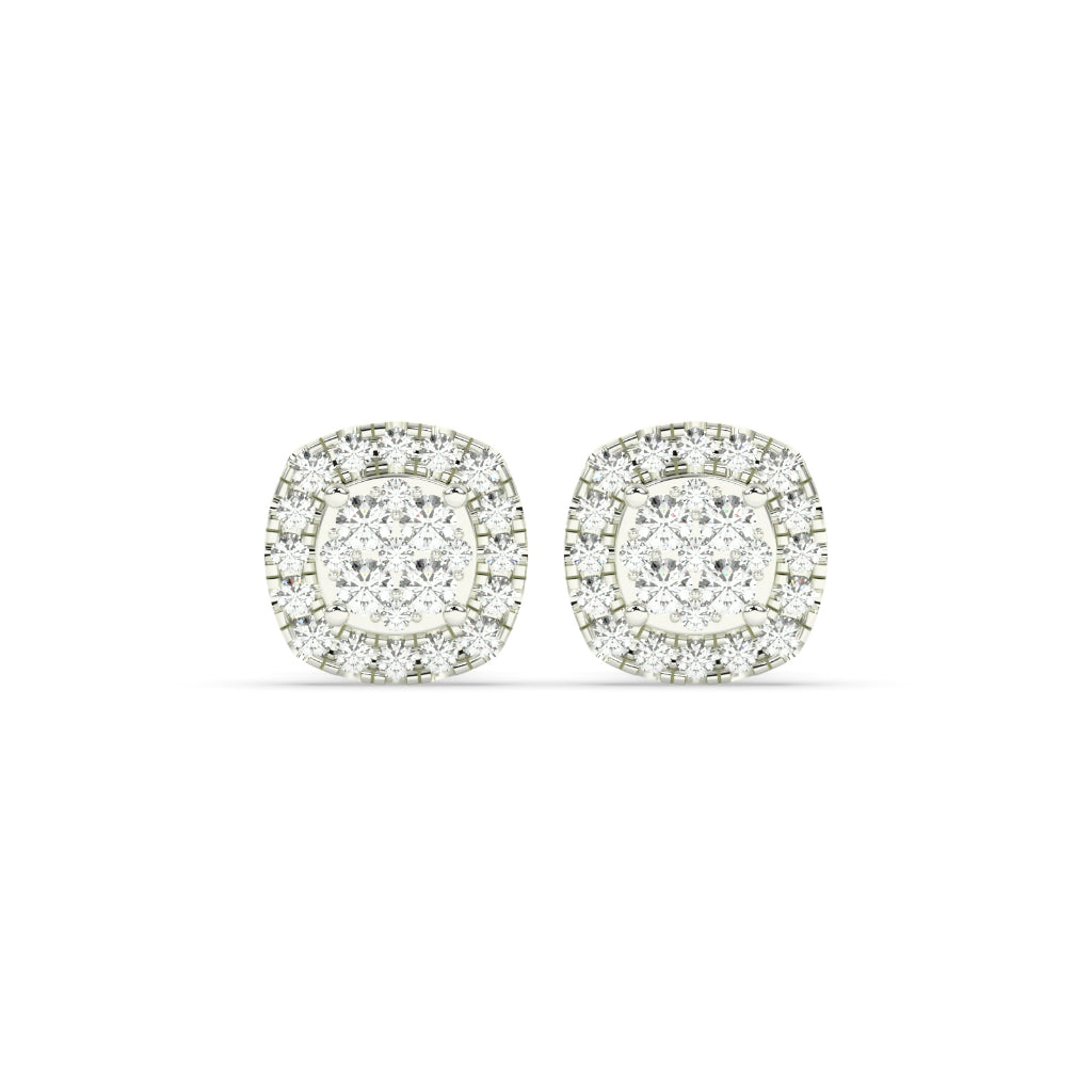 Elegant Halo Sparkle Stud Earrings