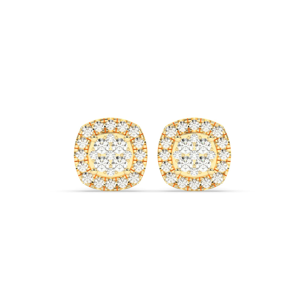 Elegant Halo Sparkle Stud Earrings