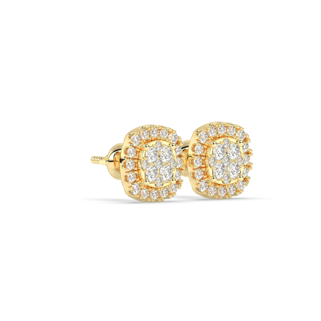 Elegant Halo Sparkle Stud Earrings