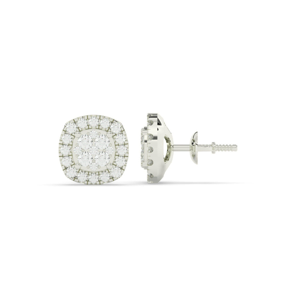 Elegant Halo Sparkle Stud Earrings