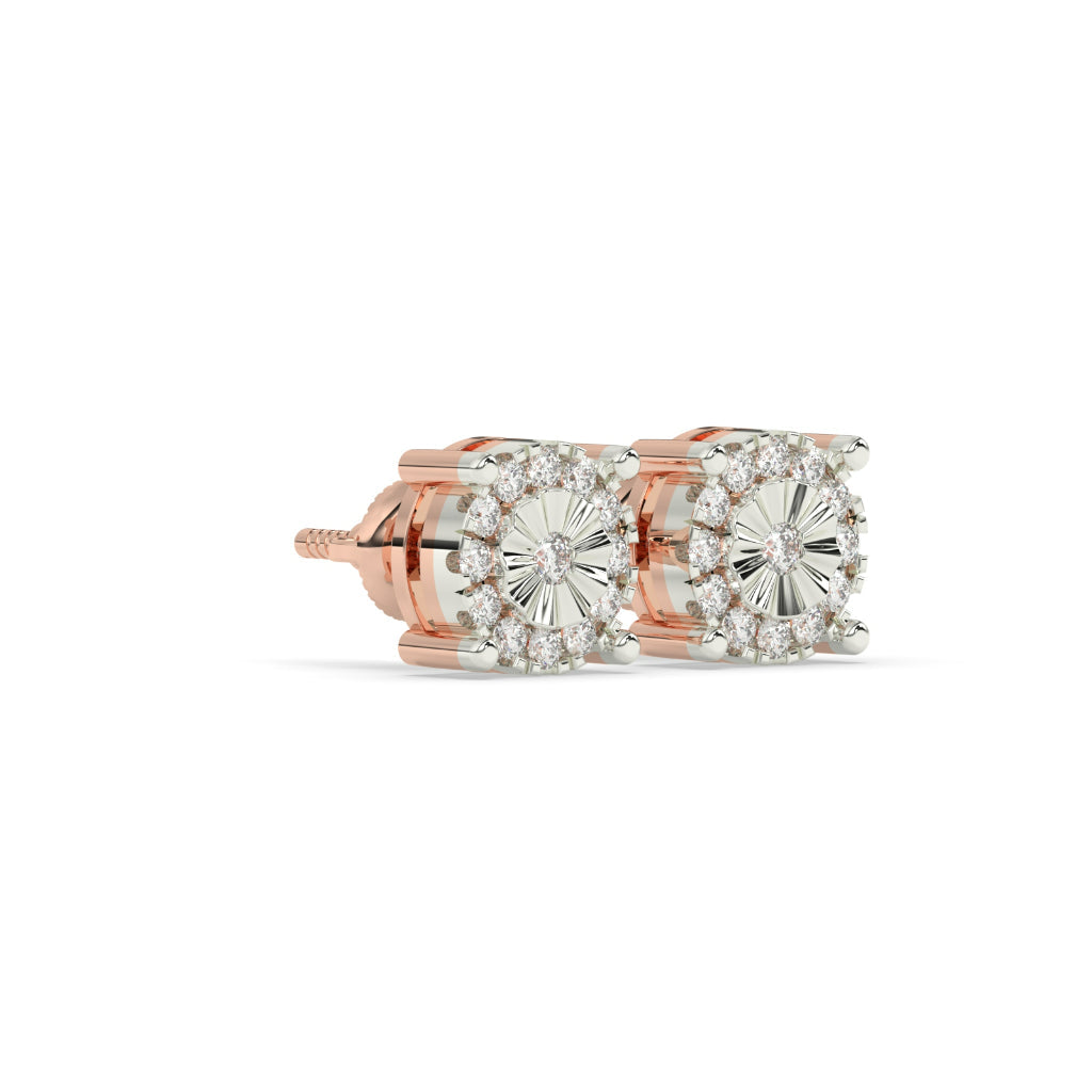 Golden Halo Radiant Stud Earrings