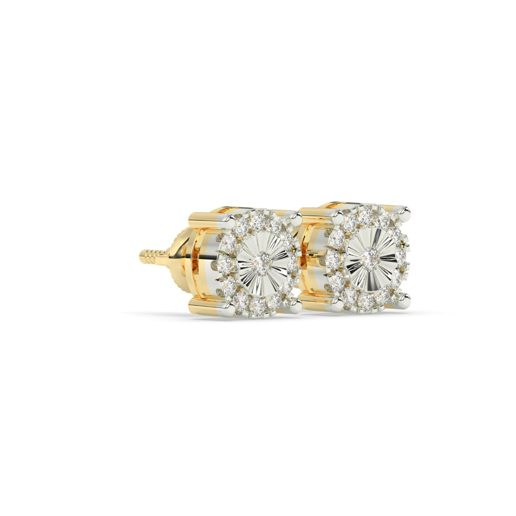 Golden Halo Radiant Stud Earrings