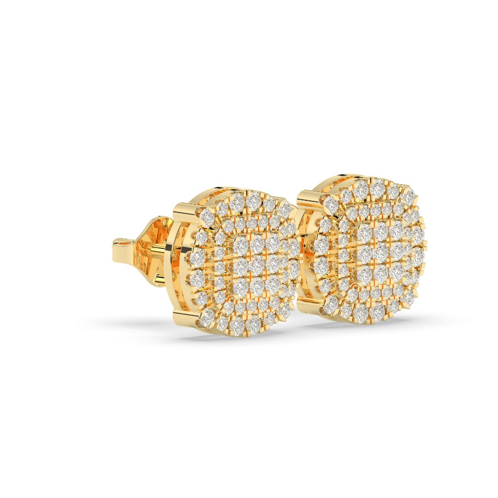 Triple Row Radiant Stud Earrings