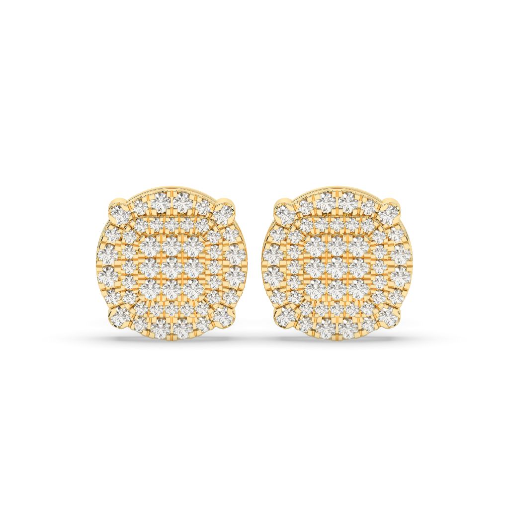 Triple Row Radiant Stud Earrings