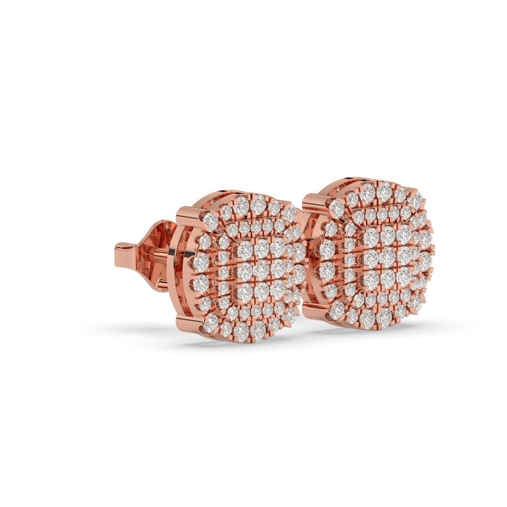 Triple Row Radiant Stud Earrings