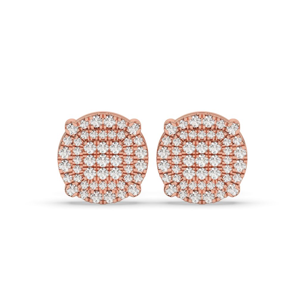 Triple Row Radiant Stud Earrings