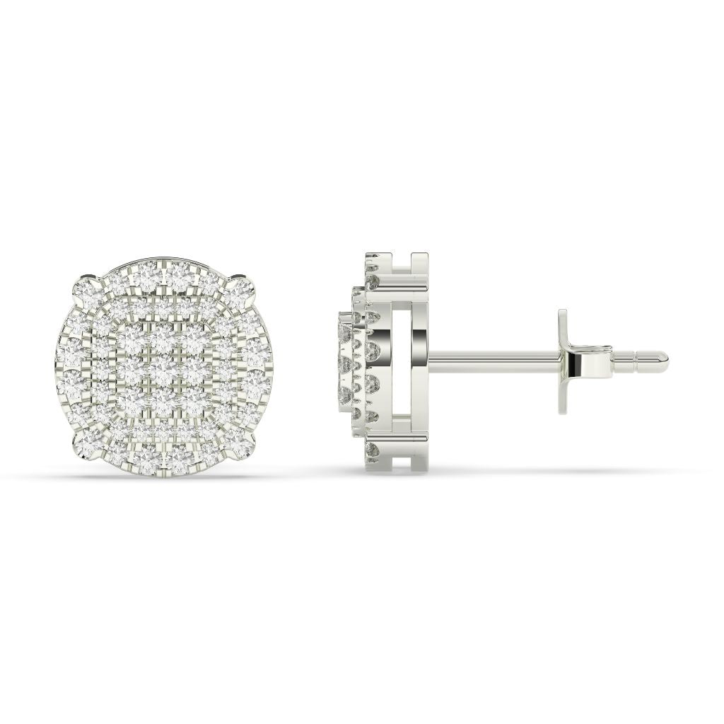 Triple Row Radiant Stud Earrings