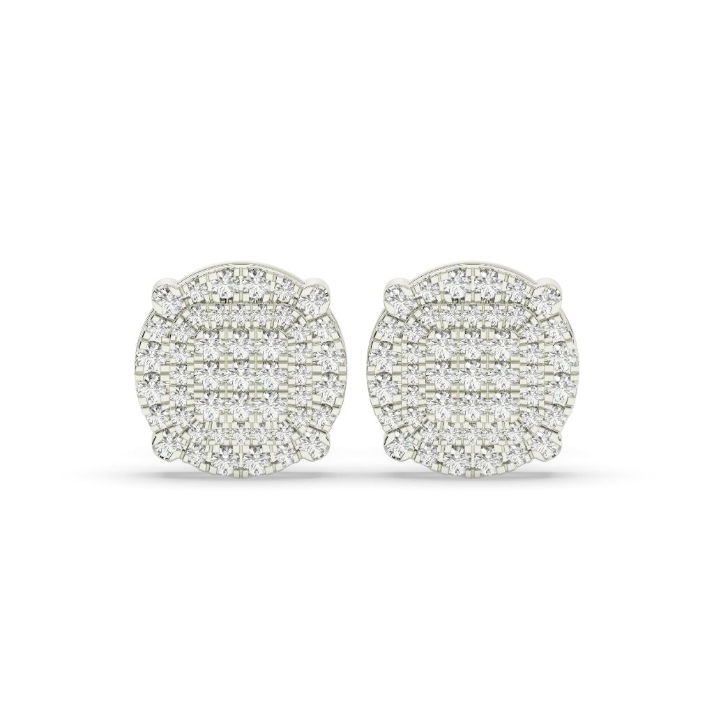 Triple Row Radiant Stud Earrings
