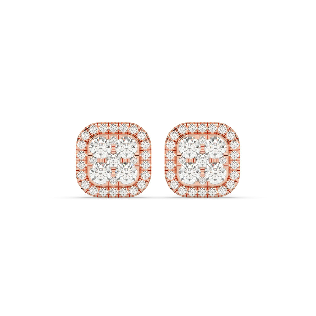 Gold Sparkling Stud Earrings