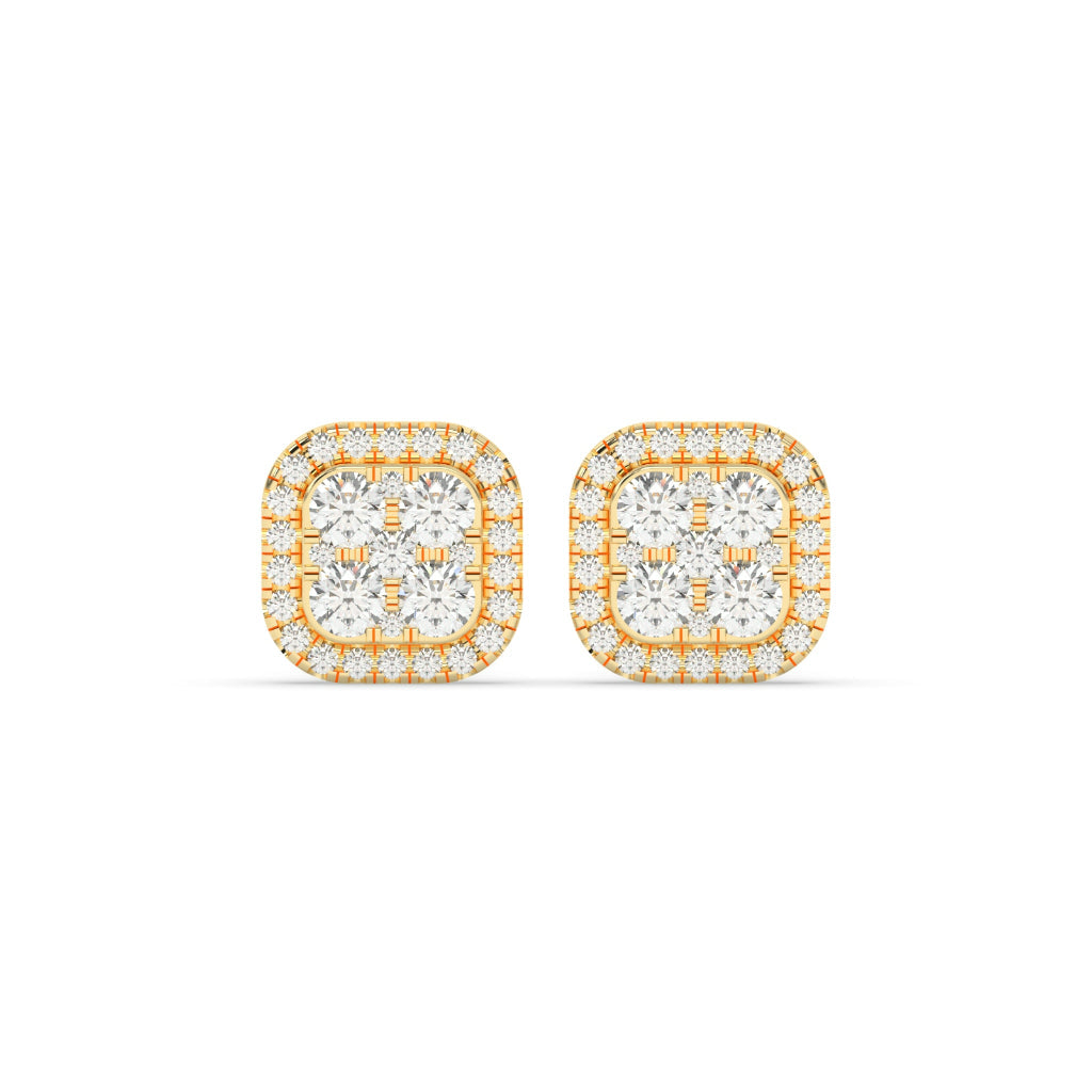 Gold Sparkling Stud Earrings