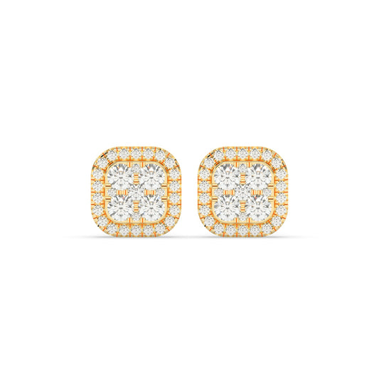 Gold Sparkling Stud Earrings