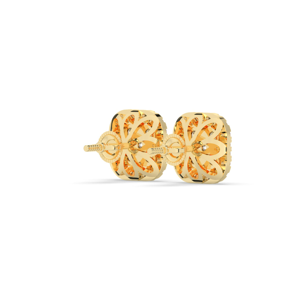 Gold Sparkling Stud Earrings
