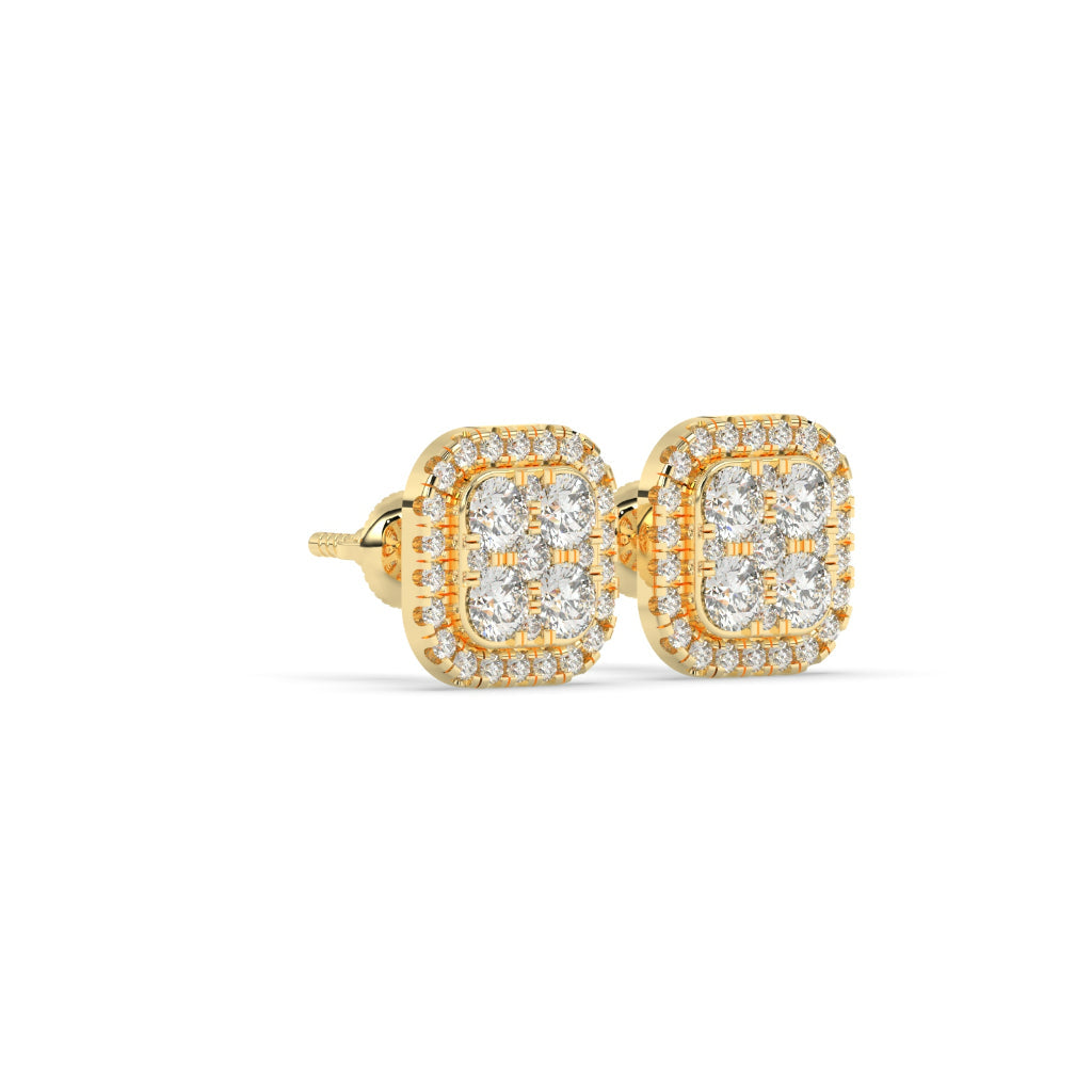 Gold Sparkling Stud Earrings