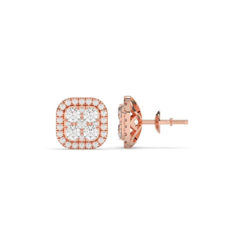 Gold Sparkling Stud Earrings