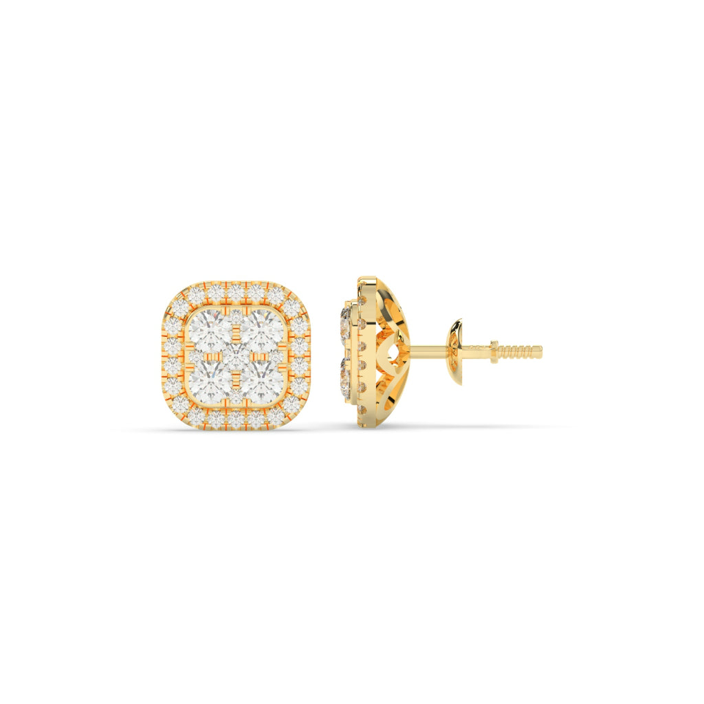 Gold Sparkling Stud Earrings