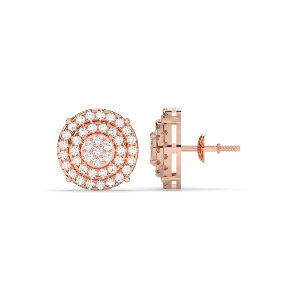 Multi-Tier Rose Gold Studs