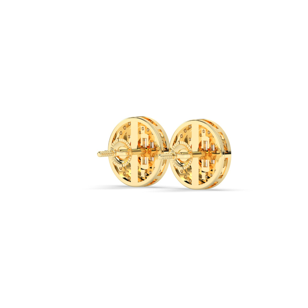 Baguette Cluster Double Halo Studs