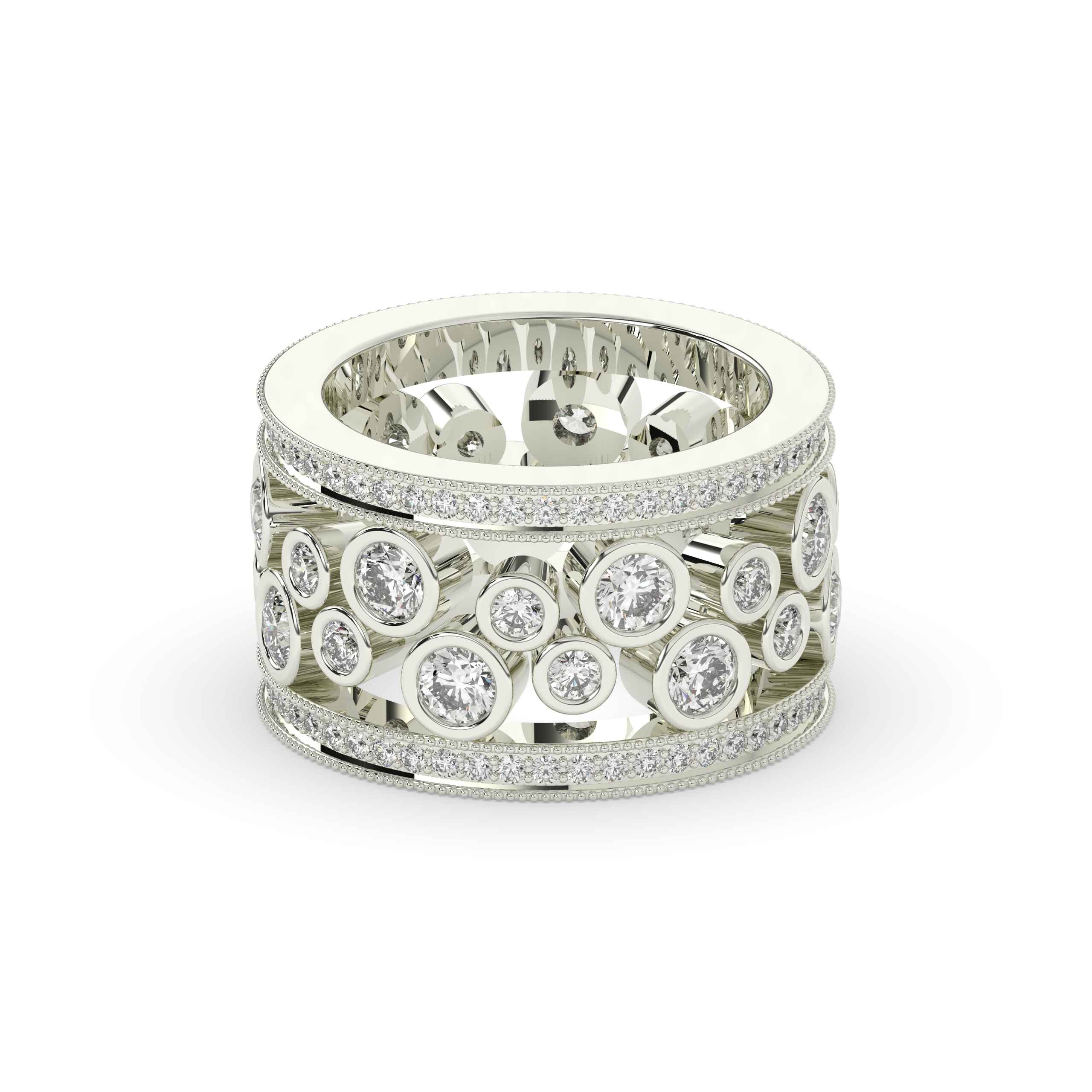 Round Cut Diamond Dual-Tone Couple Band Set