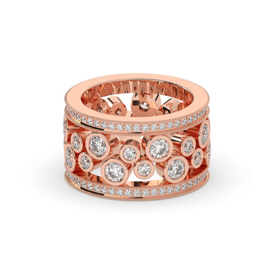 123Bezel Set Gold Cocktail Ring