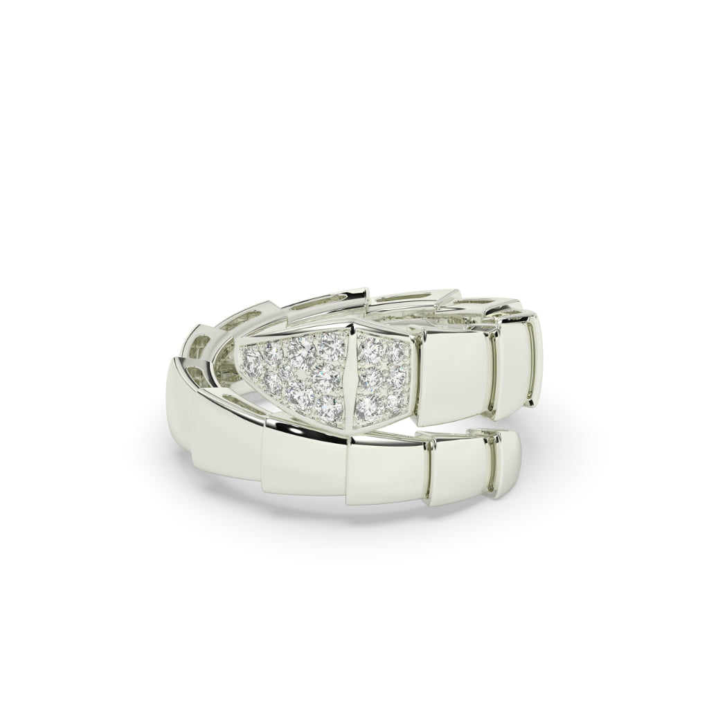 Gold Shield Link Diamond Ring