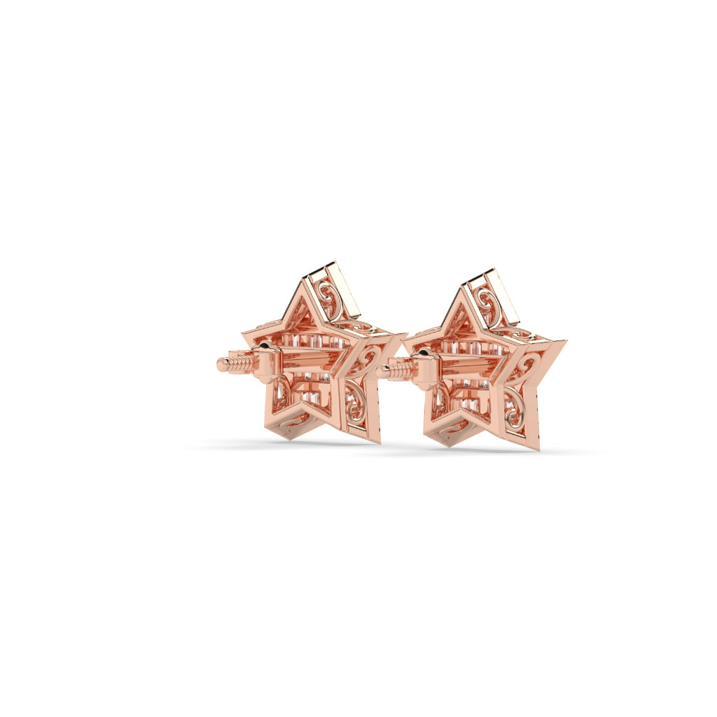 Baguette Star Glow Stud Earrings