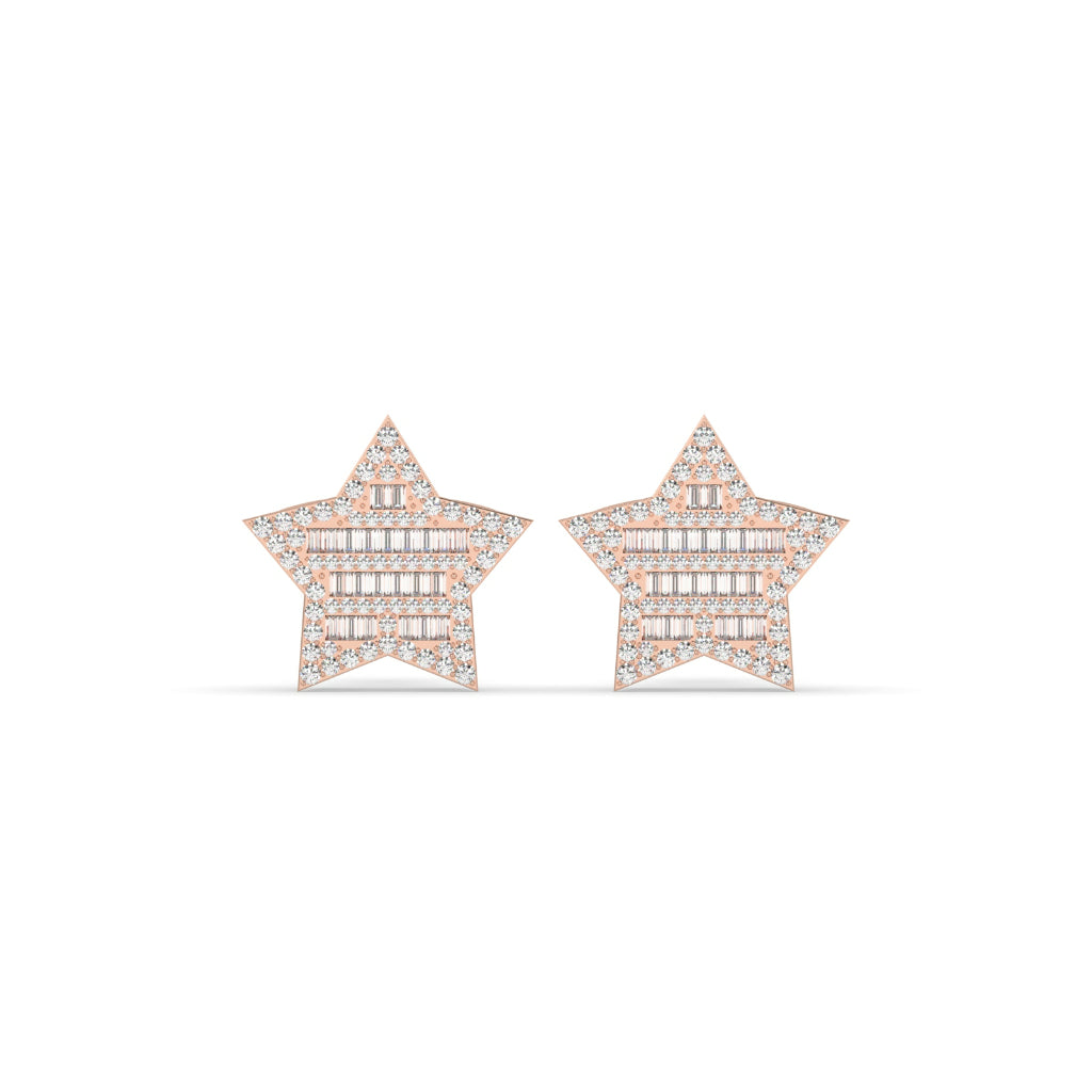 Baguette Star Glow Stud Earrings