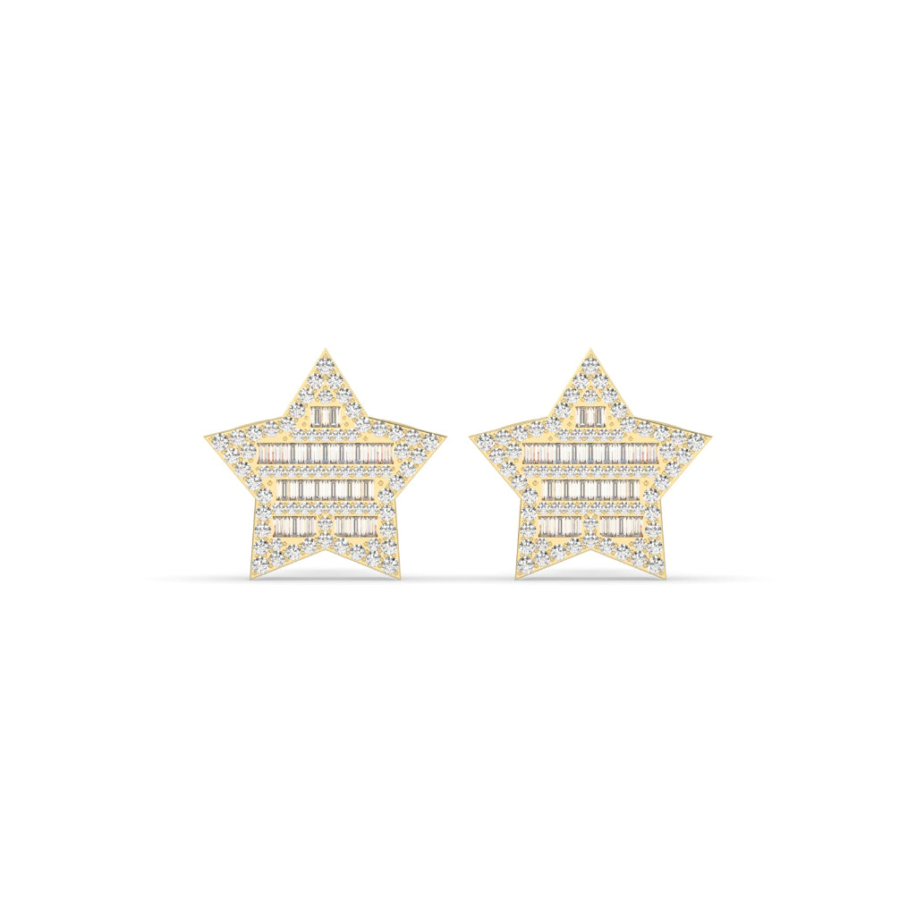 Baguette Star Glow Stud Earrings
