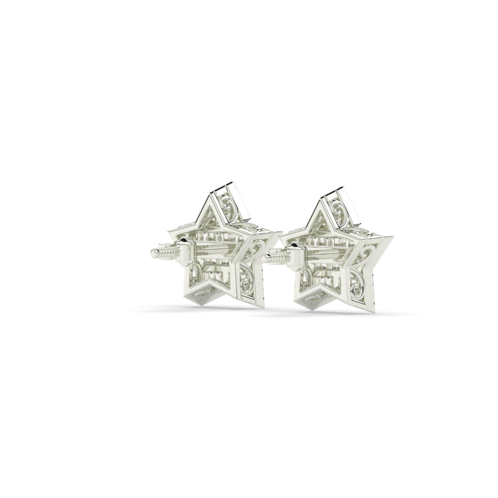 Baguette Star Glow Stud Earrings