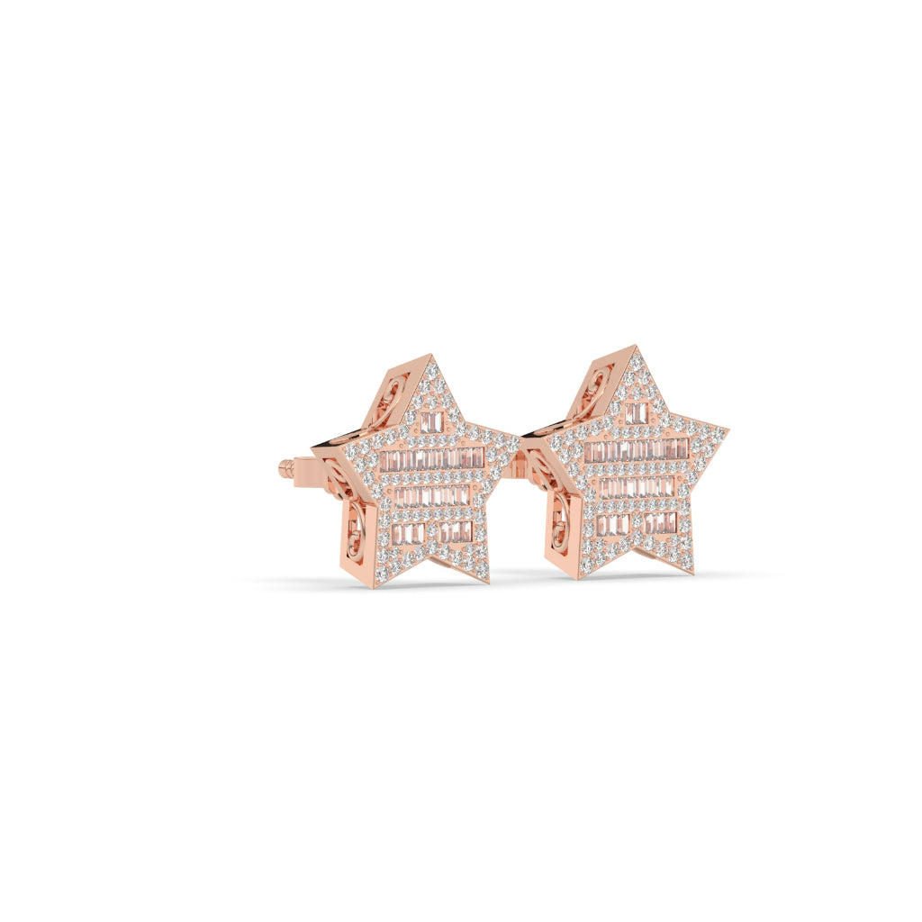 Baguette Star Glow Stud Earrings