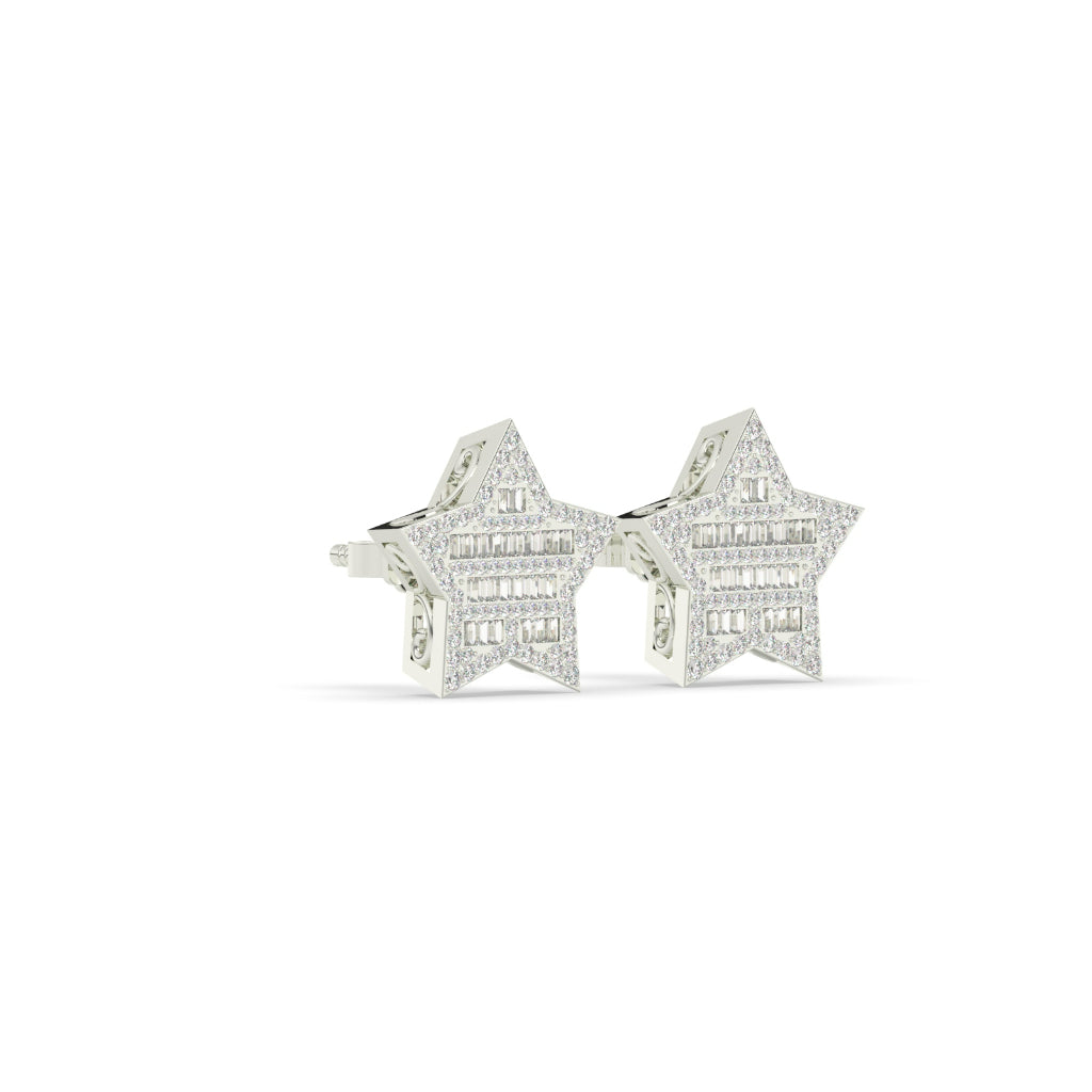 Baguette Star Glow Stud Earrings