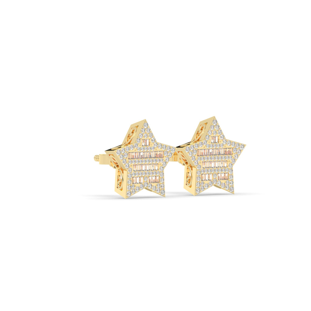 Baguette Star Glow Stud Earrings