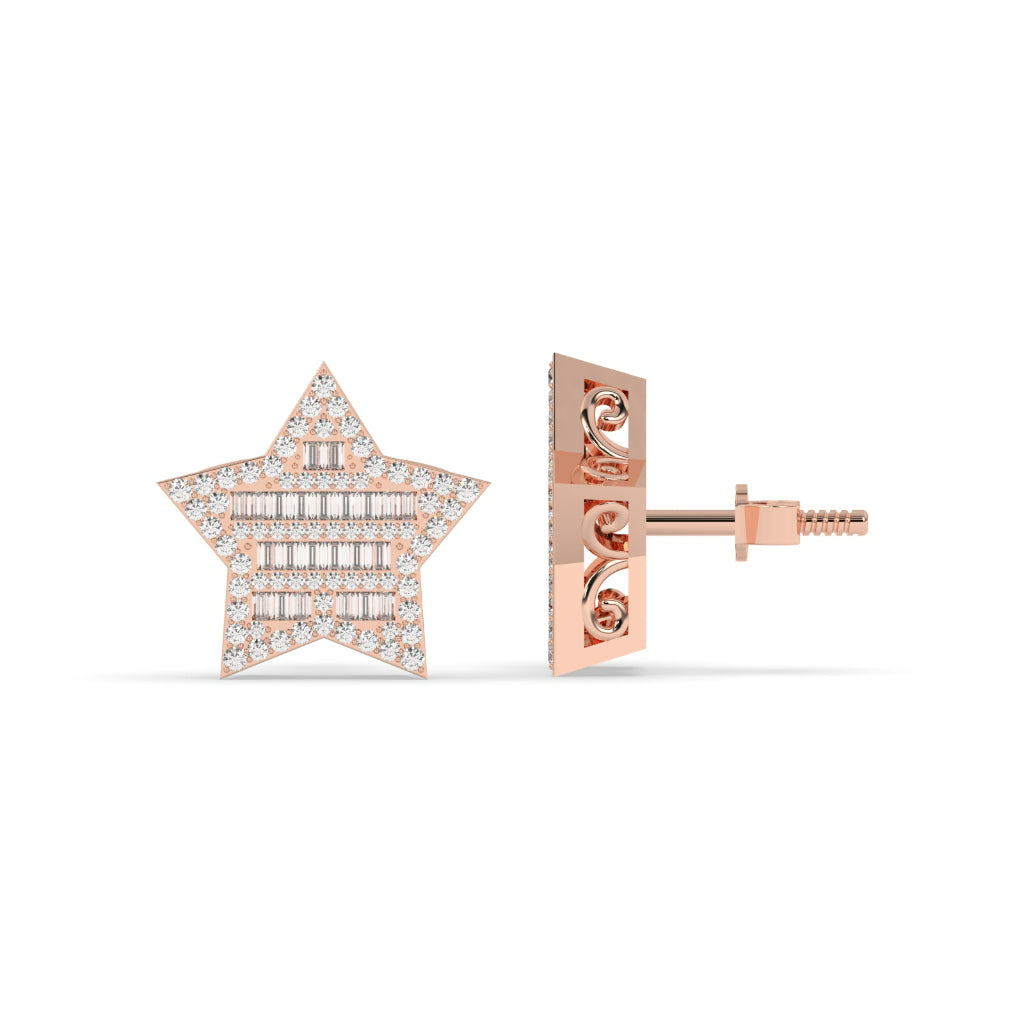 Baguette Star Glow Stud Earrings
