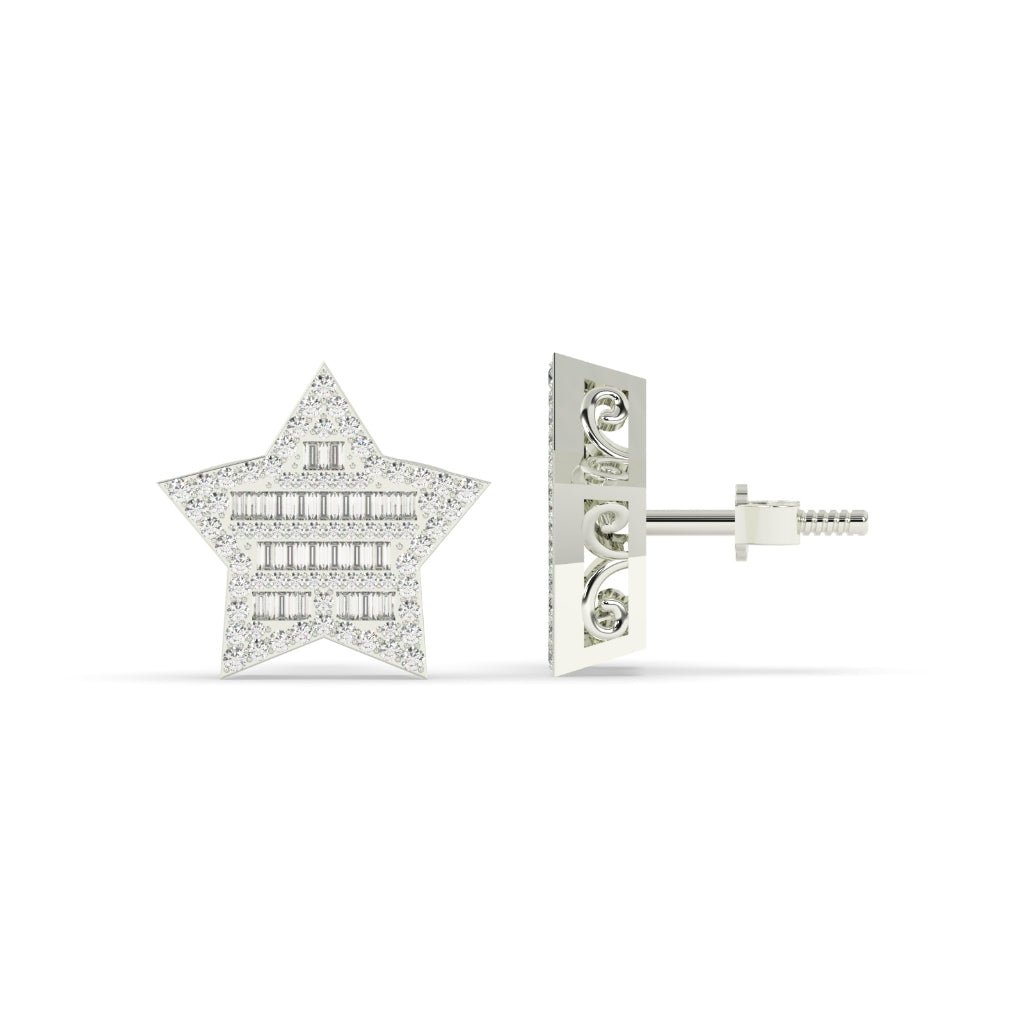 Baguette Star Glow Stud Earrings