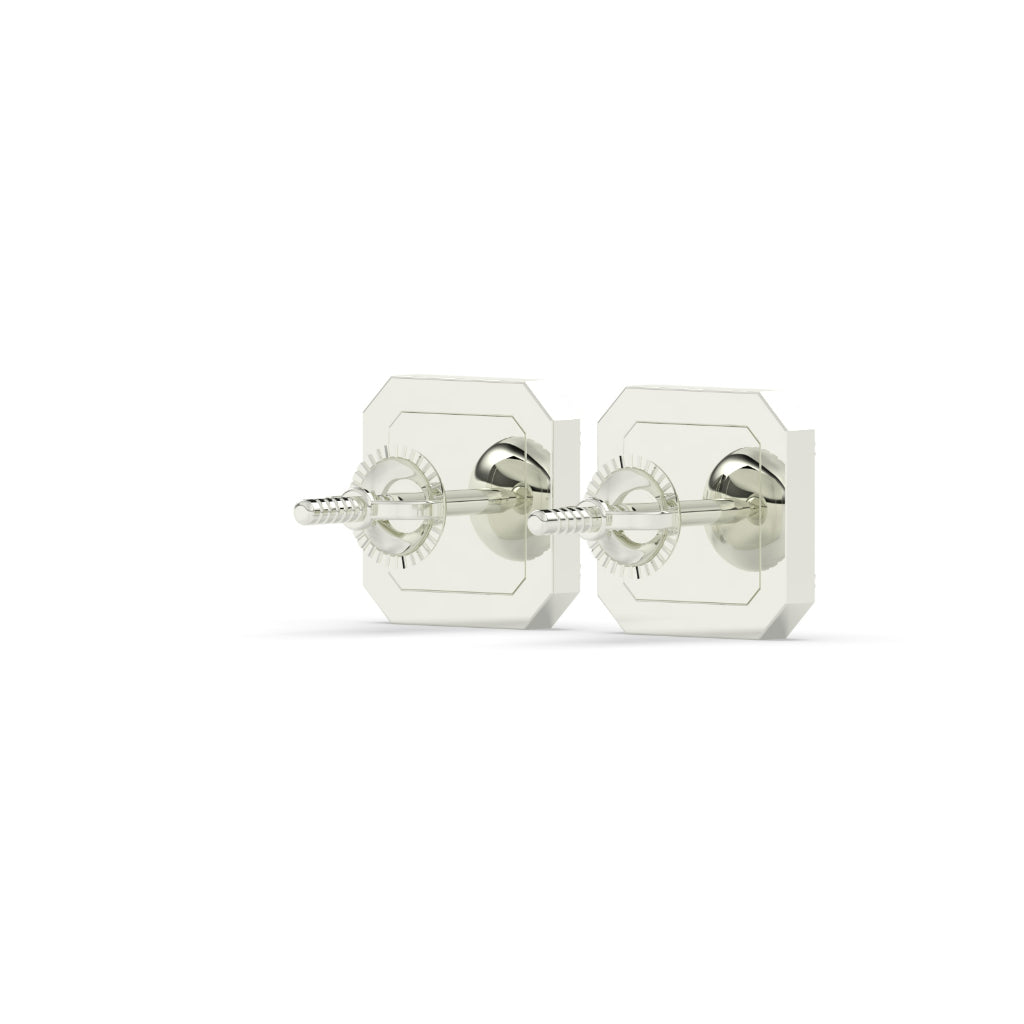 Baguette Grid Square Stud Earrings