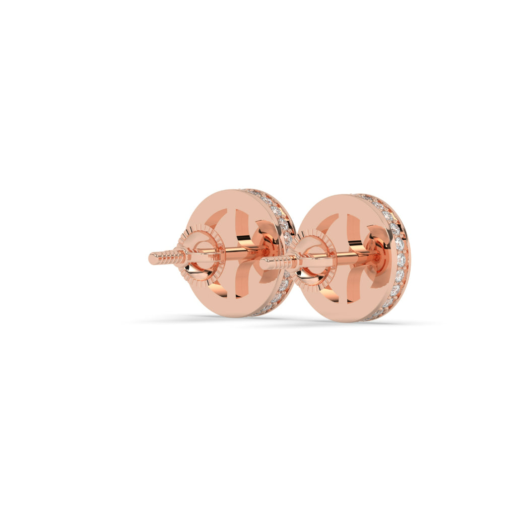 Baguette Cluster Round Rose Studs