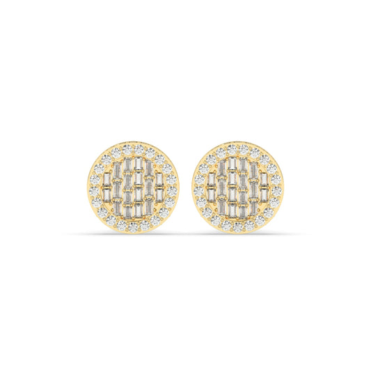 Baguette Cluster Round Rose Studs