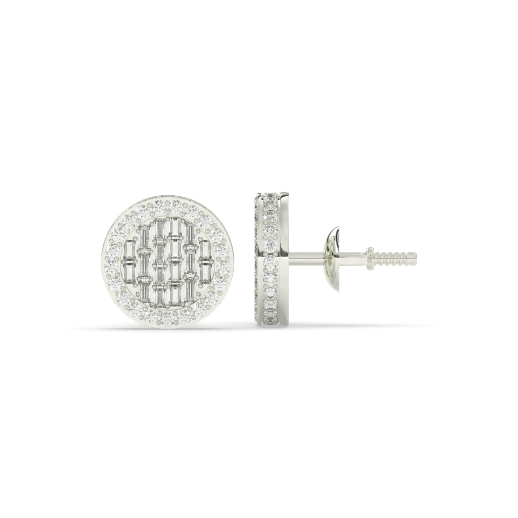 Baguette Cluster Round Rose Studs