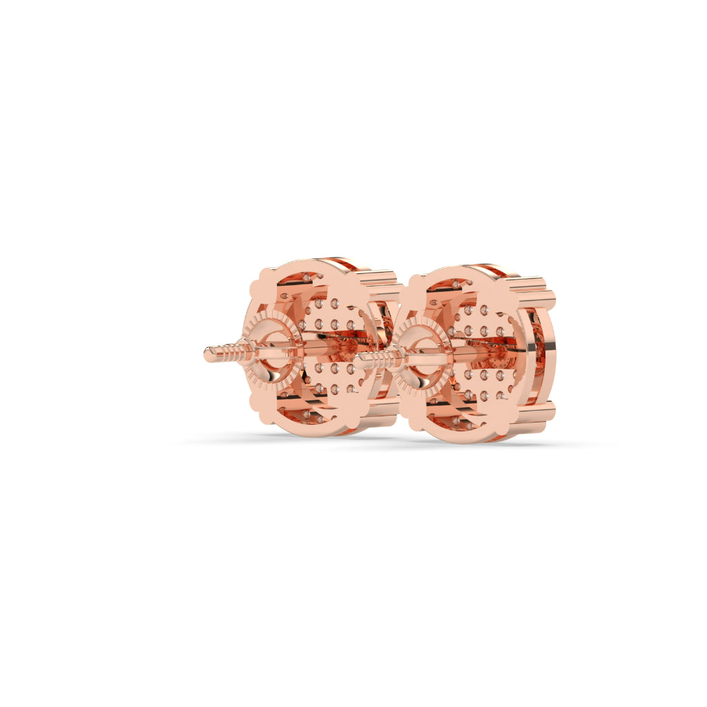 Golden Halo Pave Stud Earrings