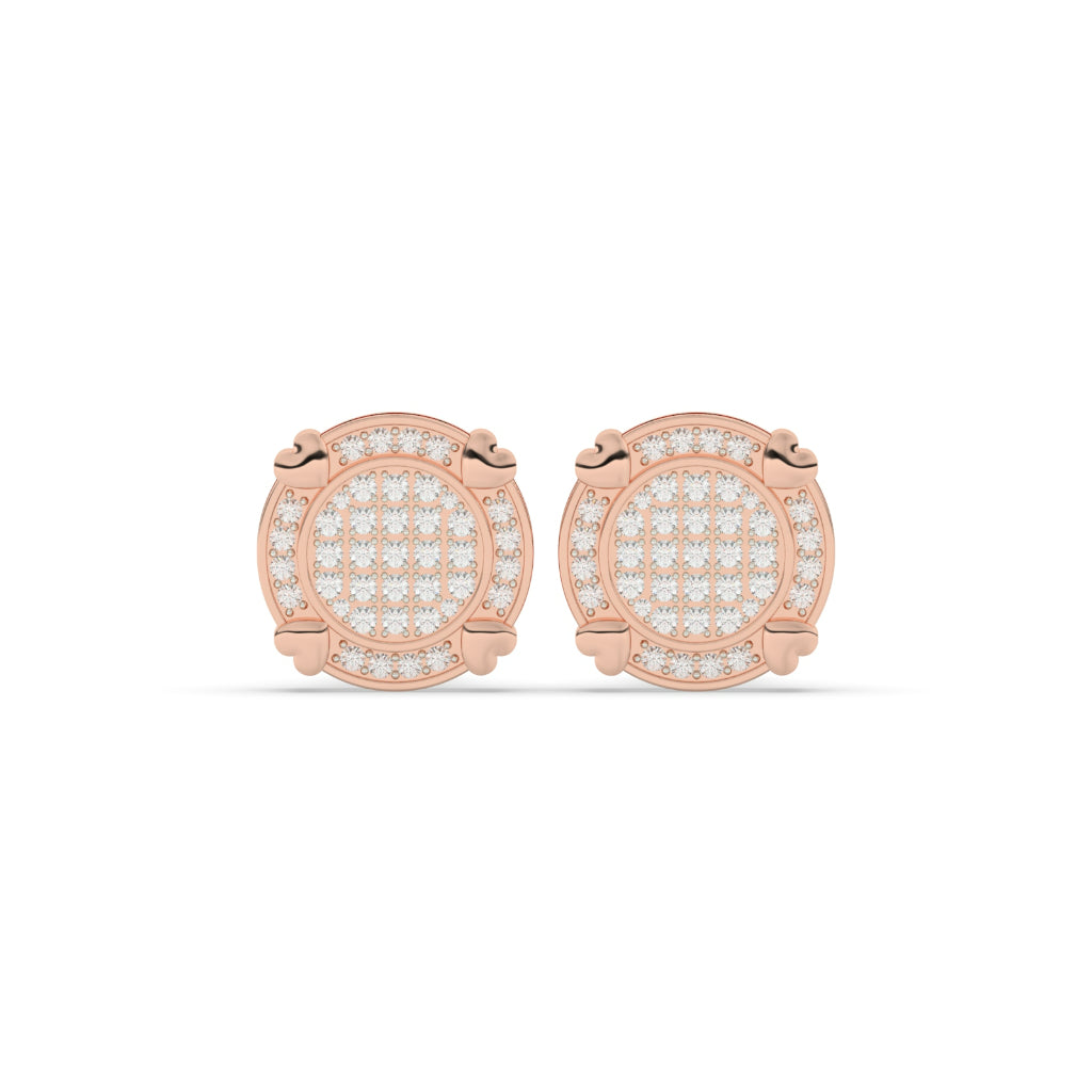 Golden Halo Pave Stud Earrings