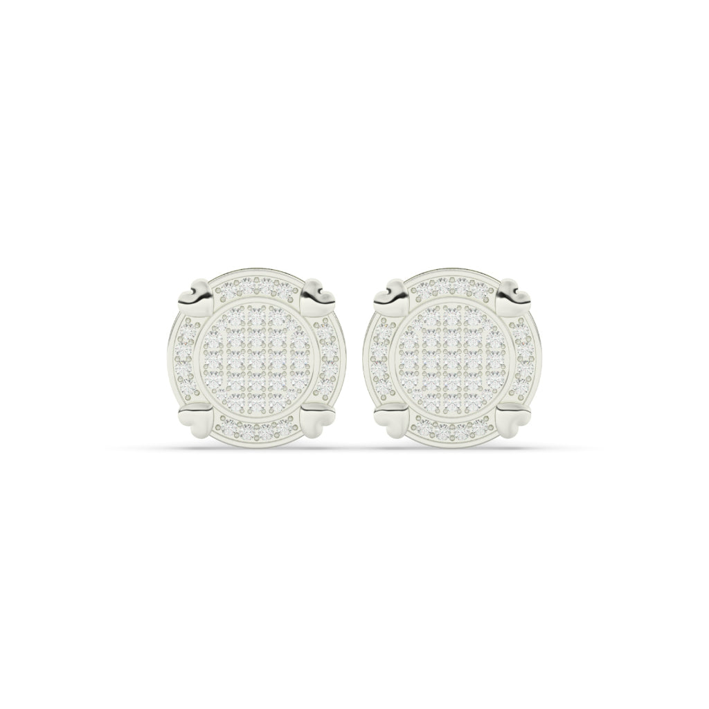 Golden Halo Pave Stud Earrings