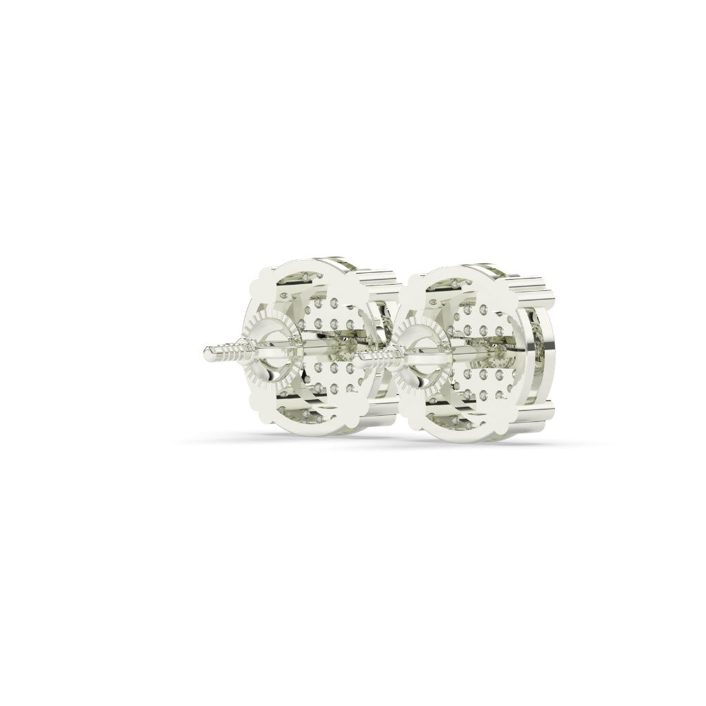 Golden Halo Pave Stud Earrings