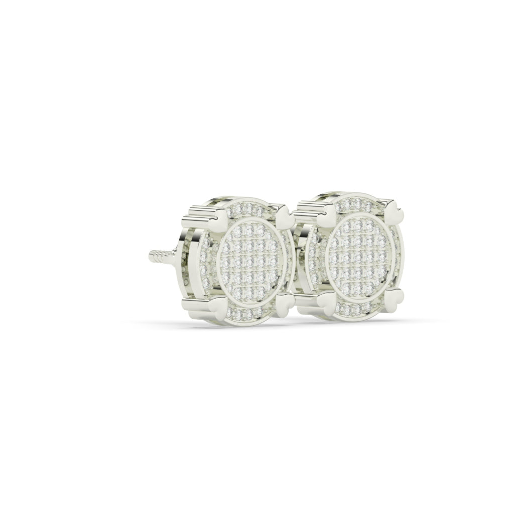Golden Halo Pave Stud Earrings